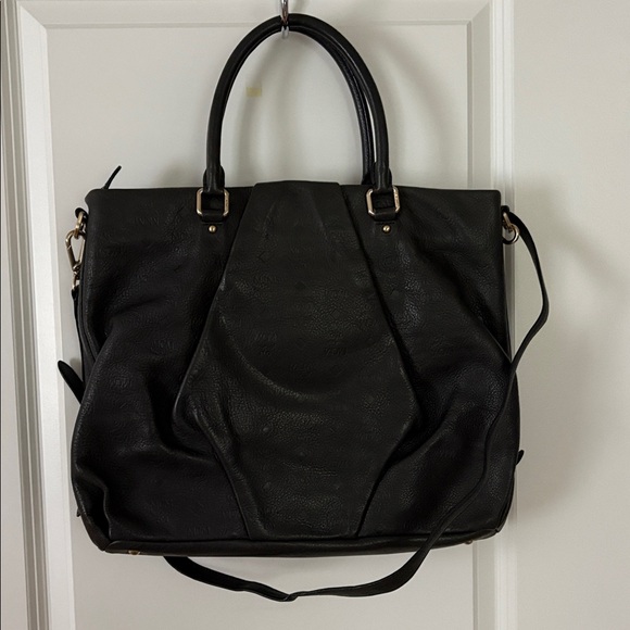 MCM Black Embossed Pebbled Leather Large Convertible Tote Bag 🖤🖤🖤 - Picture 6 of 15